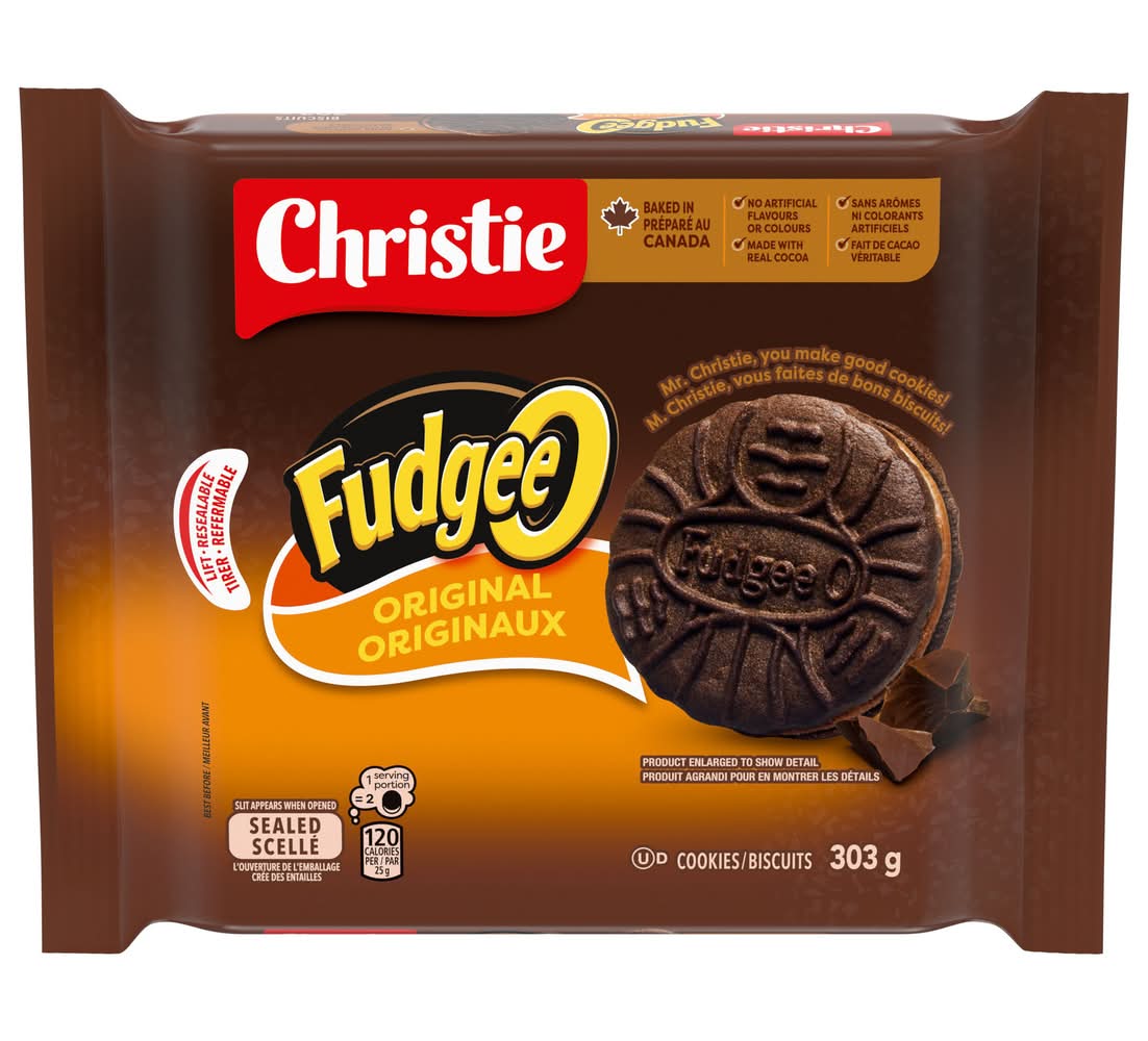 Fudgee-O Chocolatey Creme Filled Sandwich Cookies, Original (303 g)