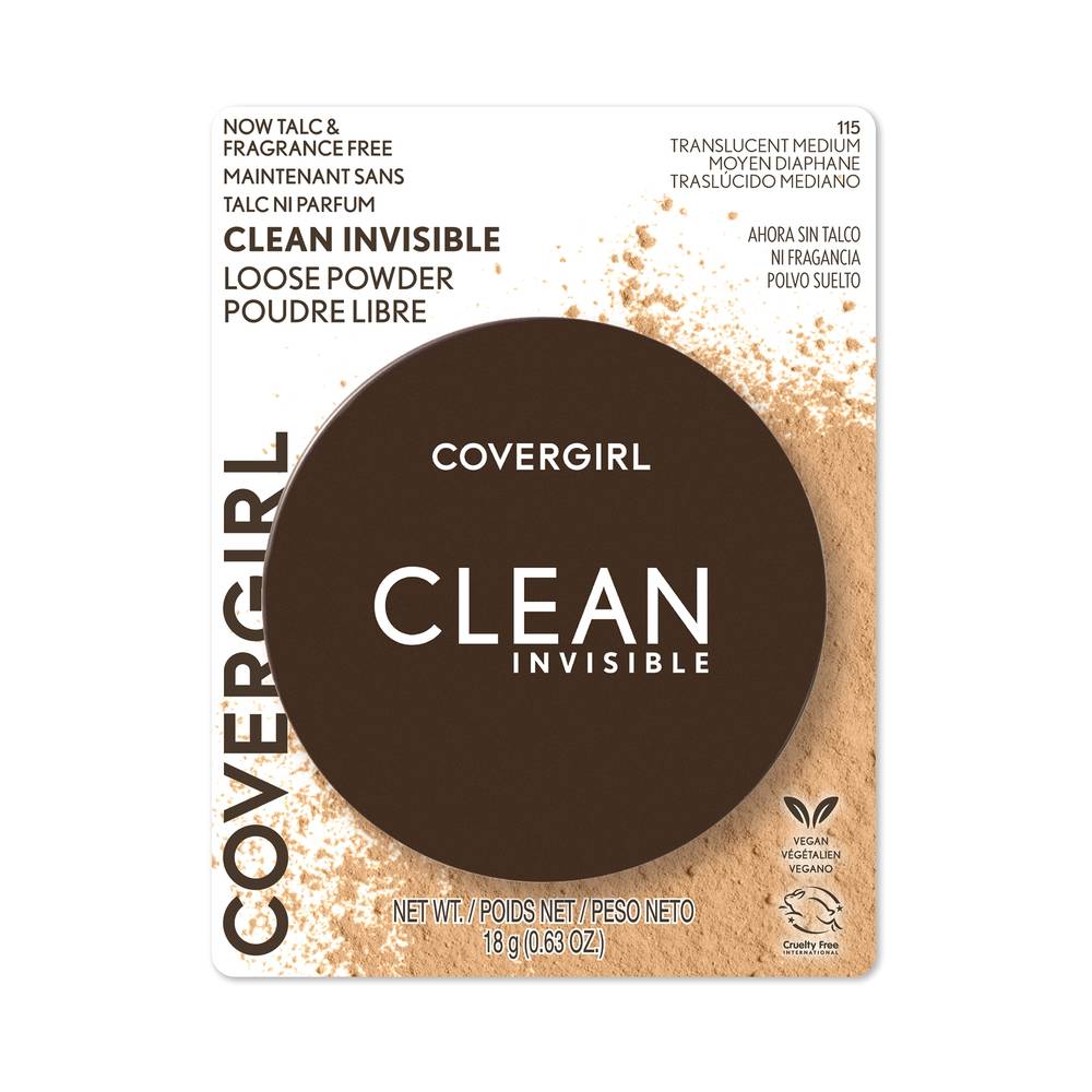 COVERGIRL Clean Invisible Loose Powder, Translucent Medium,, 0.63 OZ