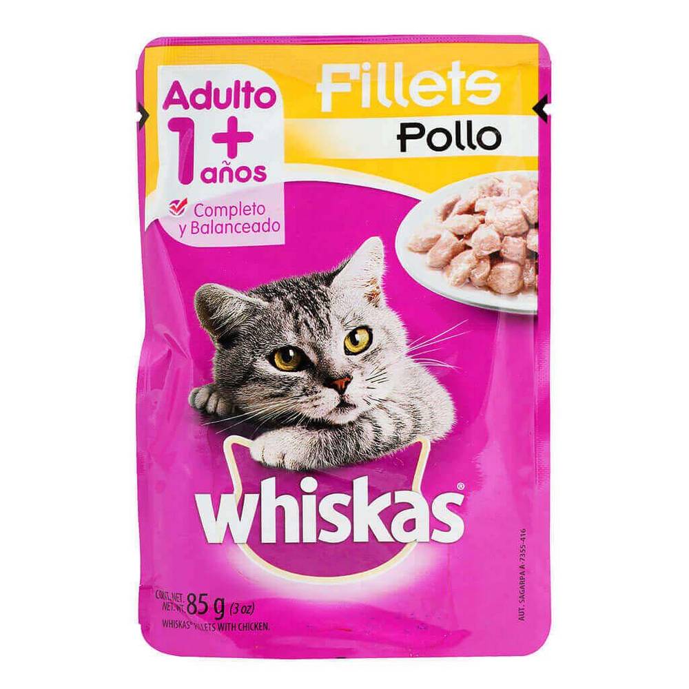 Whiskas alimento húmedo fillets para gato (pollo)