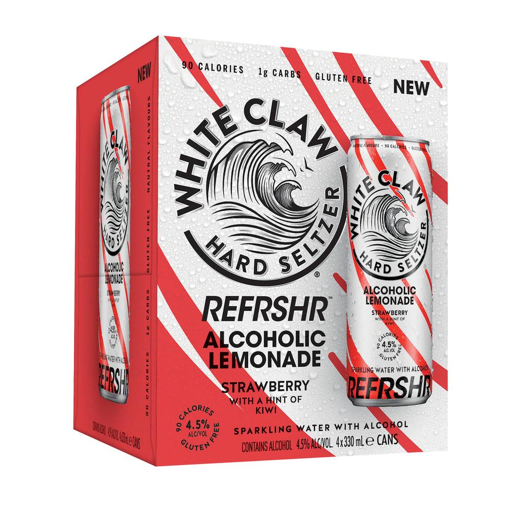 White Claw Refreshr Alcoholic Lemonade Strawberry Can 330mL X 4 pack