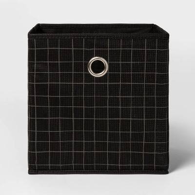 11" Fabric Cube Storage Bin Black Pattern - Room Essentials™