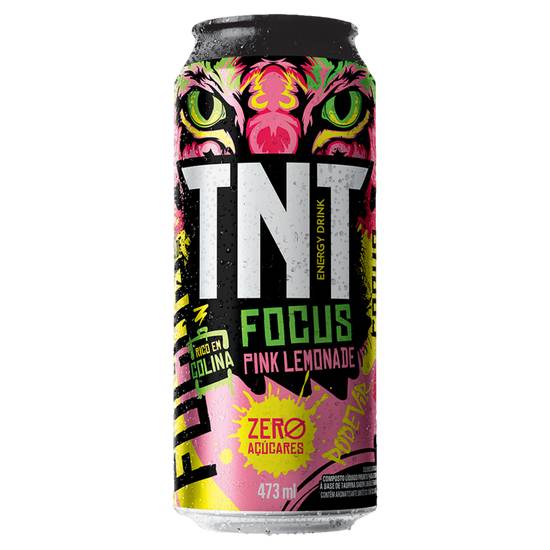 Tnt bebida energética focus pink lemonade zero açúcares (473 ml)