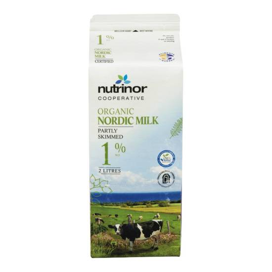 Nutrinor · Lait Nordique 1 % de matières grasses biologique (2 l) - Nordic organic partly skimmed milk 1% (2 L)