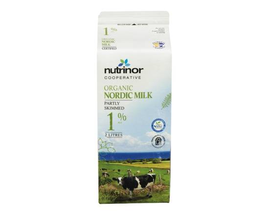 Nutrinor · Lait Nordique 1 % de matières grasses biologique (2 l) - Nordic organic partly skimmed milk 1% (2 L)