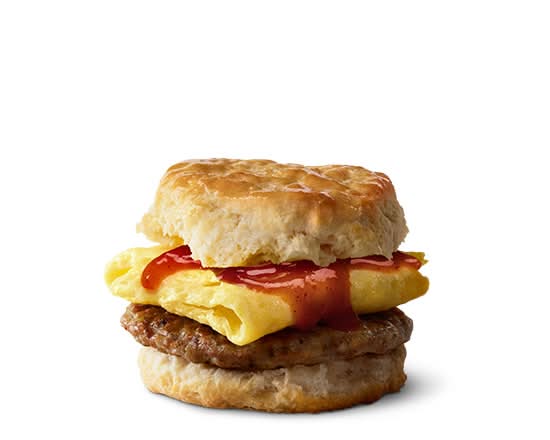 Hot Honey Sausage Egg Biscuit