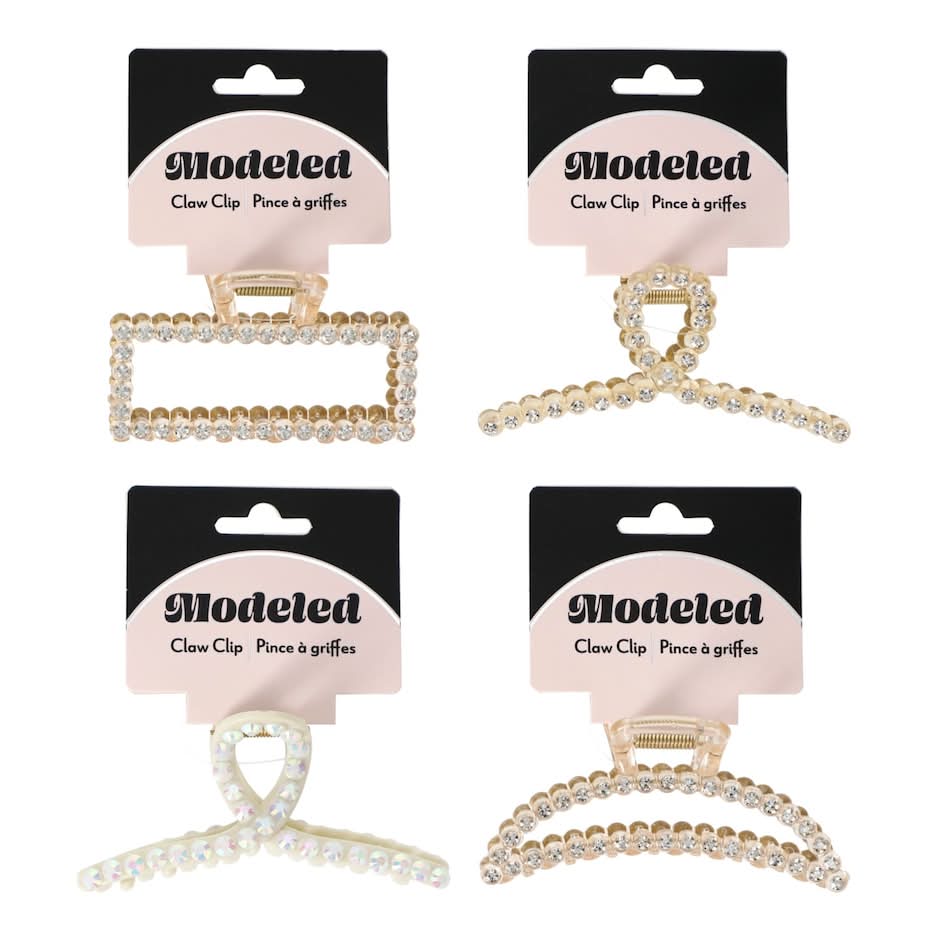Jeweled Hair Claw Clips (4 ct)