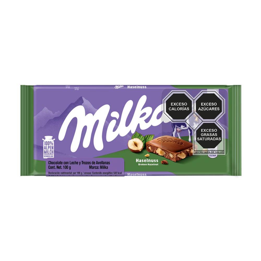 Milka · Chocolate en barra con avellana (100 g)