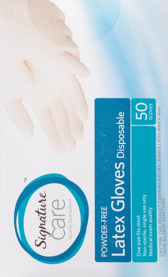 Signature Care Disposable Powder-Free Latex Gloves