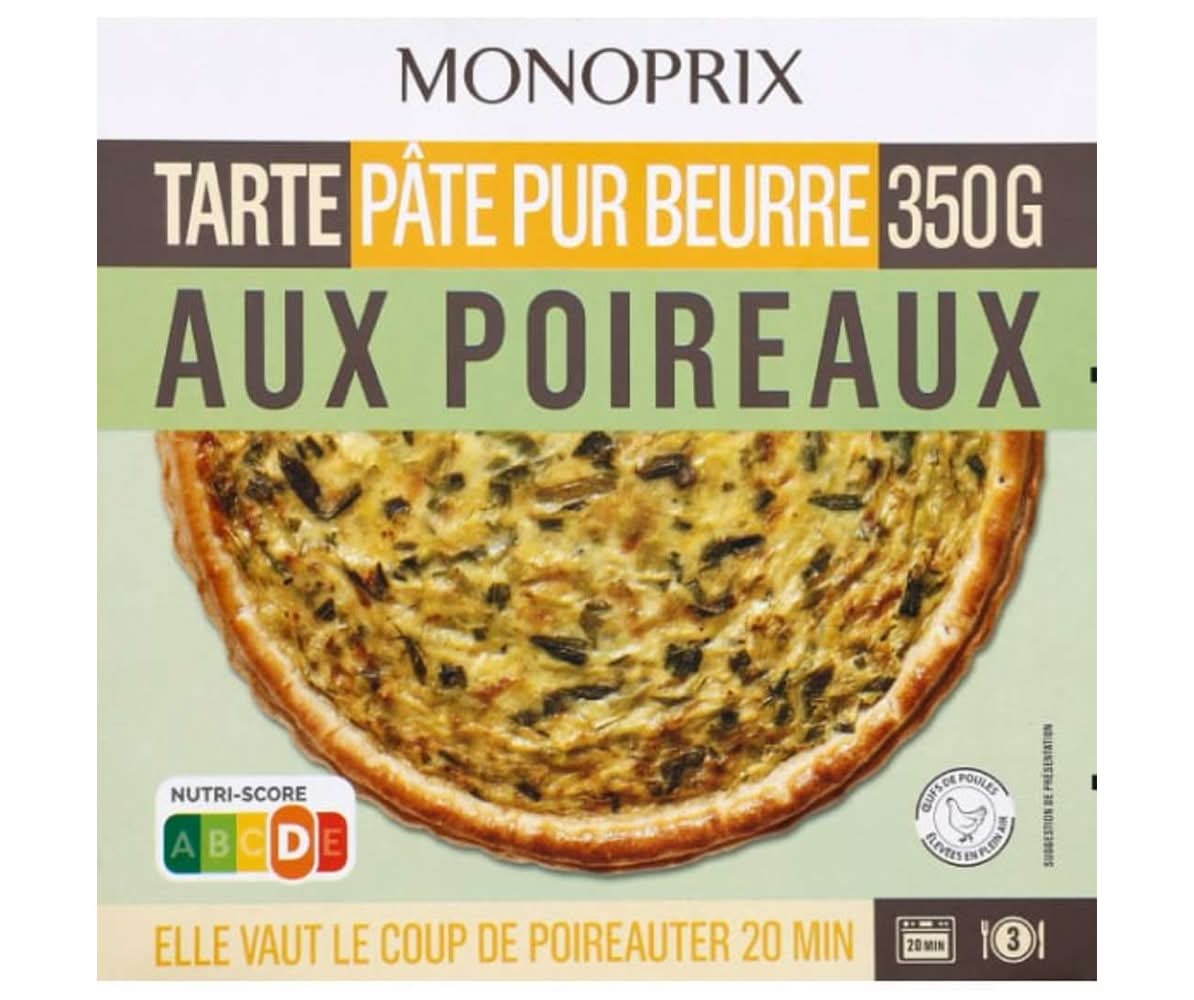 Monoprix - Tarte aux poireaux pâte pur beurre (350g)