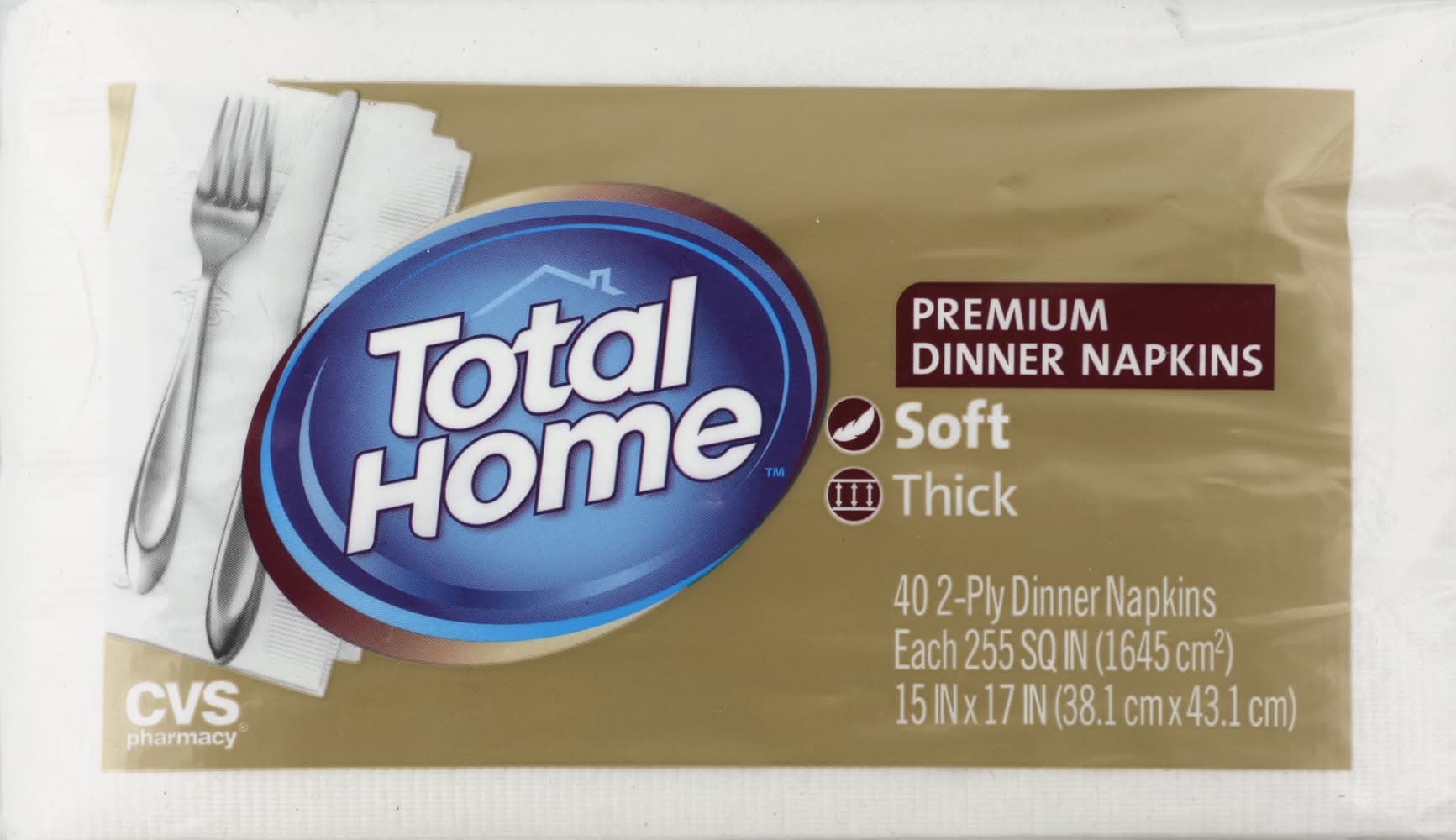 Total Home Premium 2 Ply Dinner Napkins (40 ct)