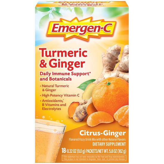 Emergen-C Turmeric & Ginger Citrus Supplement (18 ct)