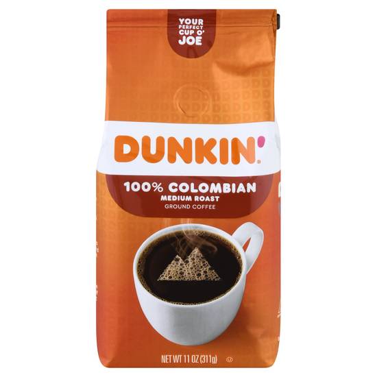 Dunkin' 100% Colombian Medium Roast Ground Coffee (11 oz)