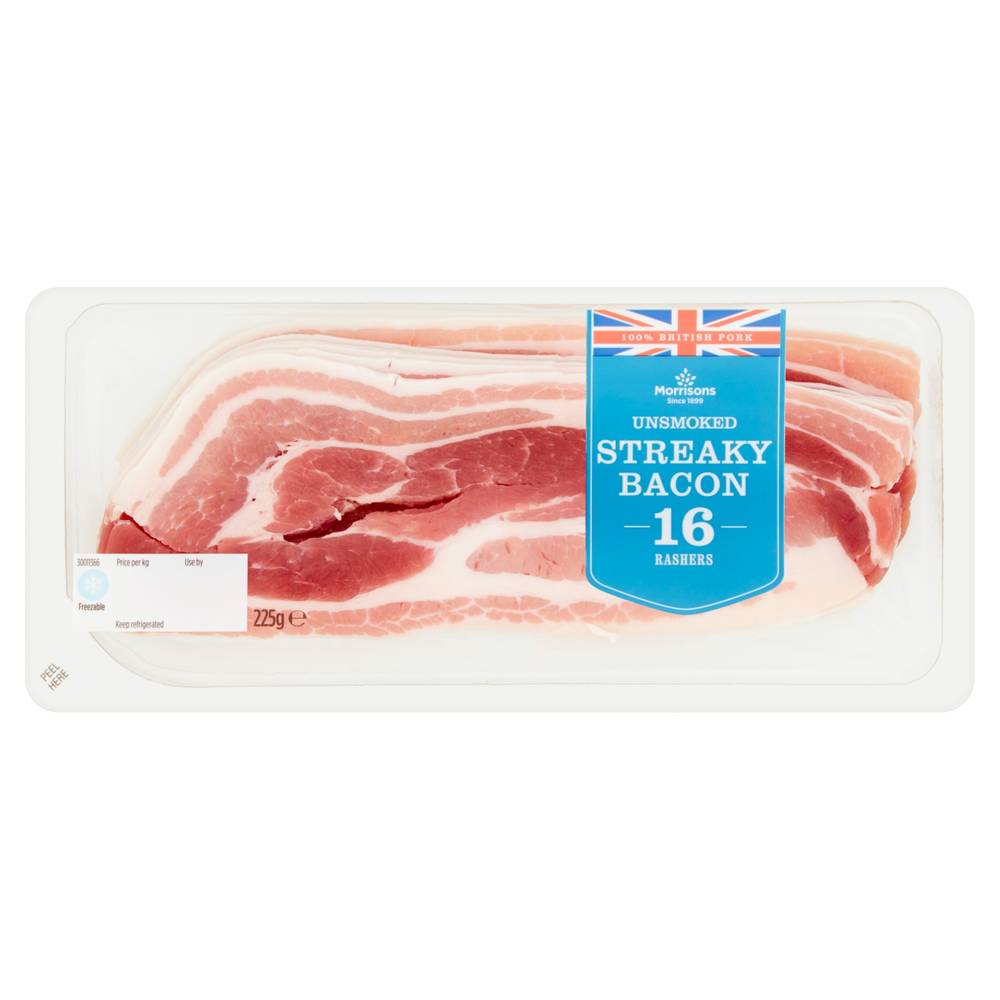 Morrisons Unsmoked Streaky Bacon Rashers (16 pack)