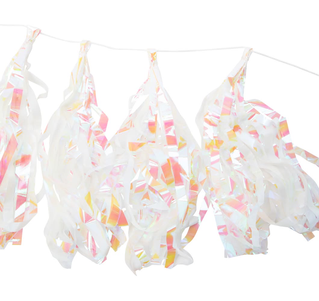 Metallic Tassel Banner 10ft Iridescent