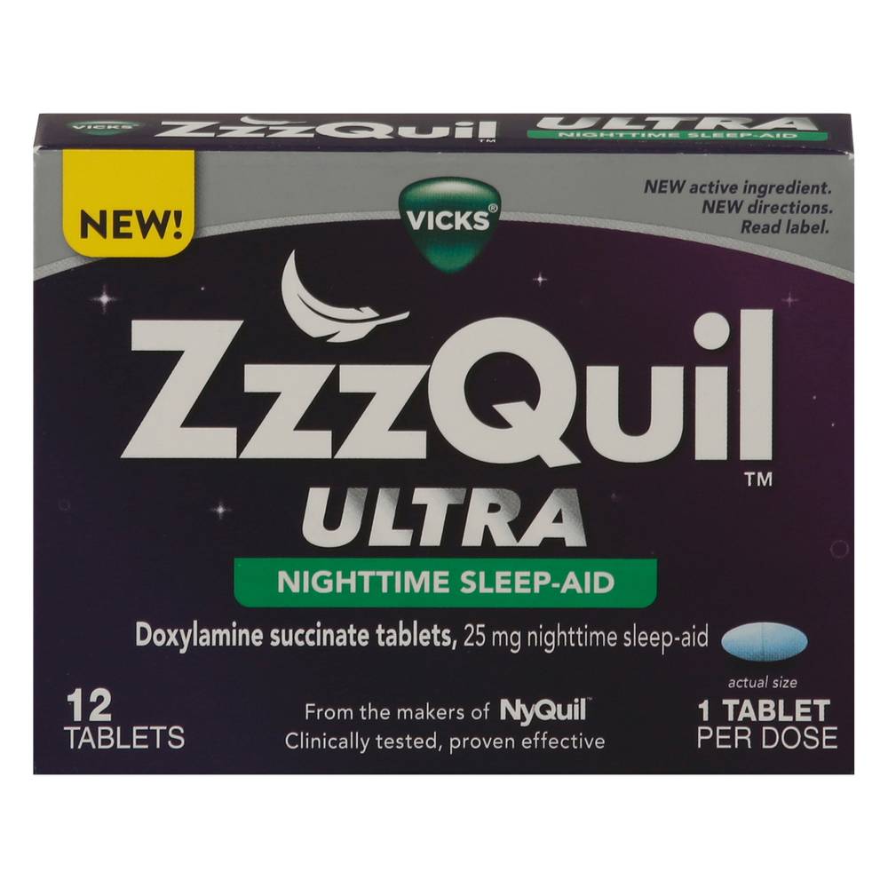 ZzzQuil Ultra 25 mg Nighttime Sleep Aid Tablets (0.8 oz, 12 ct)