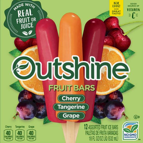 Outshine Cherry Tangerine Grape Fruit Bars (12 ct)