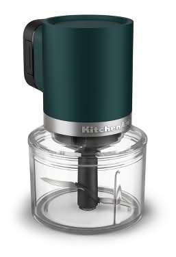 KitchenAid 3.5 Cups 60W Go Cordless Top Down Food Chopper with Battery Included Shaded Palm: Plastic, 1 Speed, Green