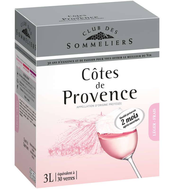 Club Des Sommeliers Côtes de Provence - Alc 12%vol. - Vin rosé - 3l