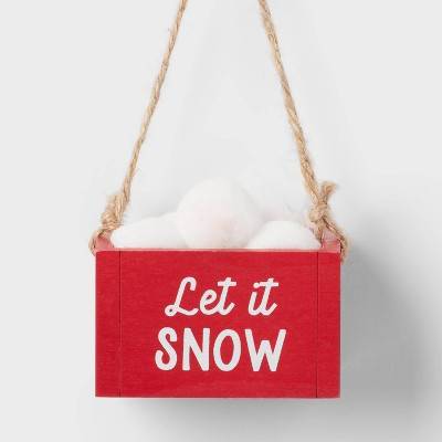 'Let it Snow' Wooden Crate Christmas Tree Ornament - Wondershop™