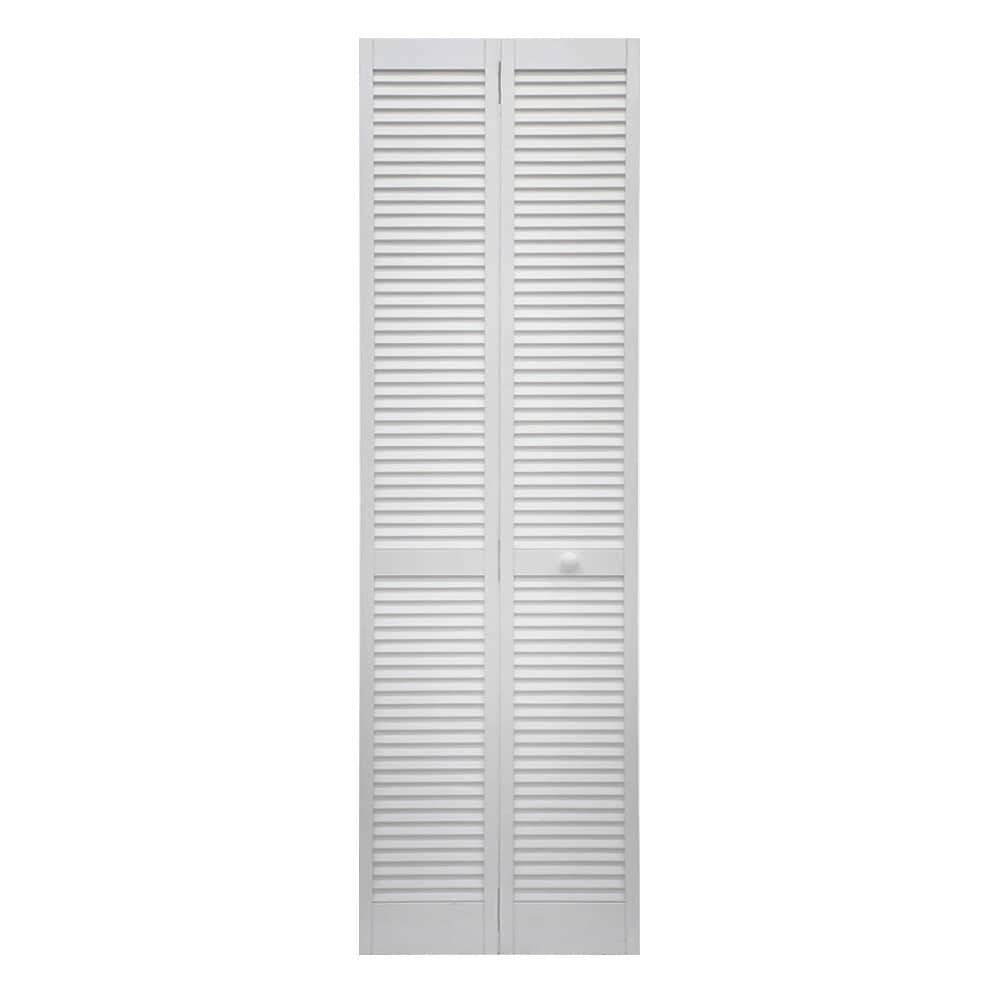 RELIABILT 30-in x 80-in White Louver Solid Core Primed Pine Wood Closet Bifold Door (Hardware Included) | RAD 730-30