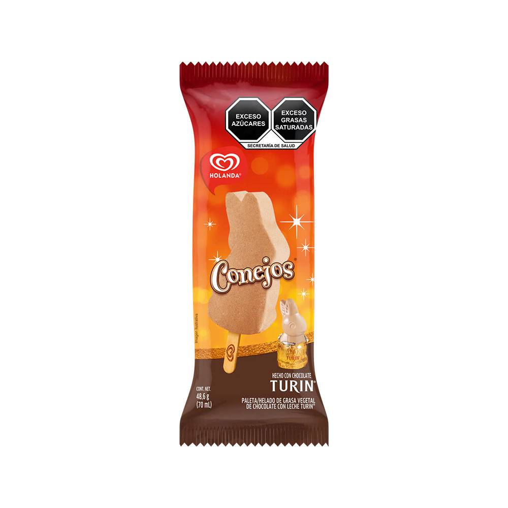 Holanda paleta helada conejos con chocolate turin (sobre 70 ml)