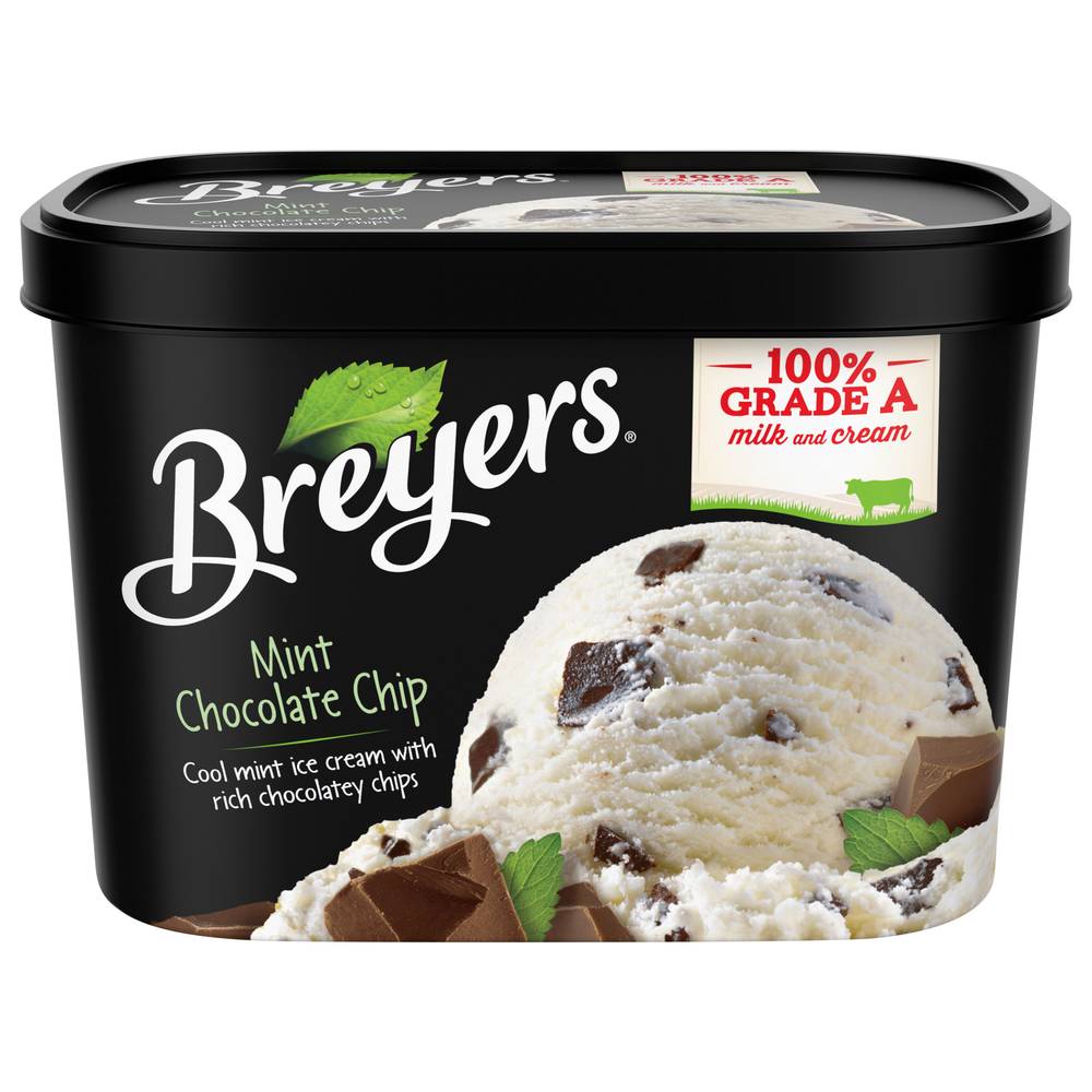 Breyers Chocolate Chip Ice Cream (mint)