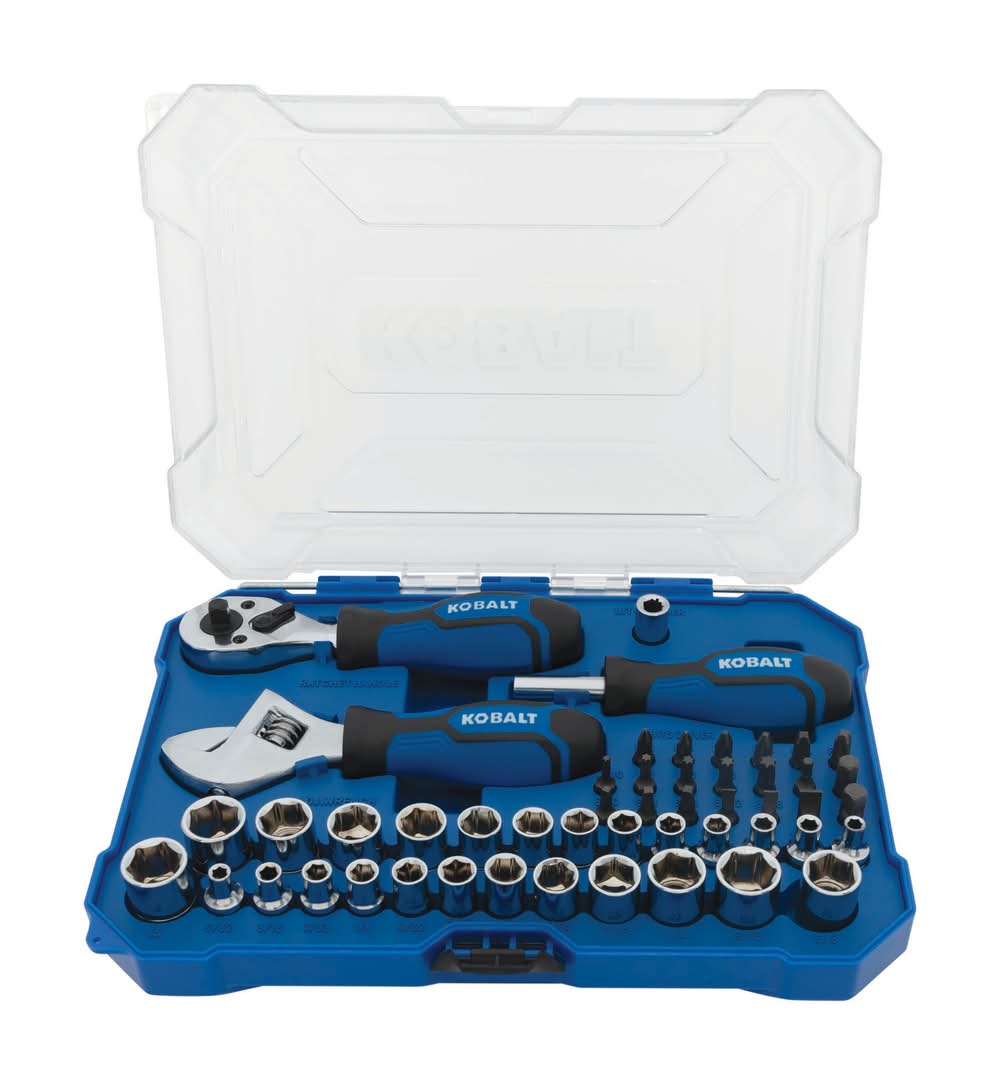 Kobalt Stubby 50 -Piece Standard (SAE) and Metric Mechanics Tool Set with Hard Case