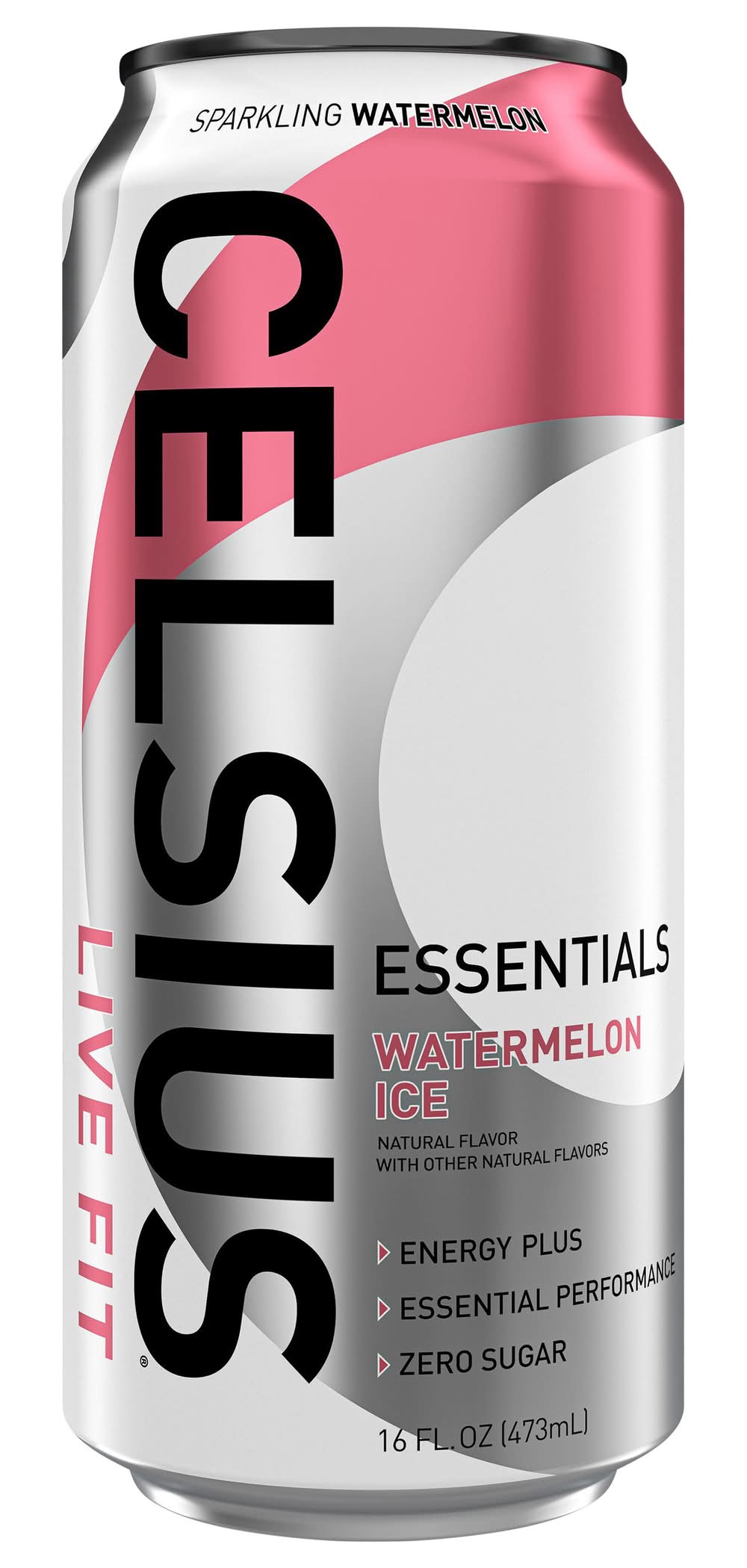 Celsius Essentials Live Fit Sparkling Energy Drink, Watermelon Ice (16 fl oz)