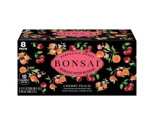 Bonsai Sweetened Sparkling Water Beverage, Cherry - Peach (8 x 12 oz)