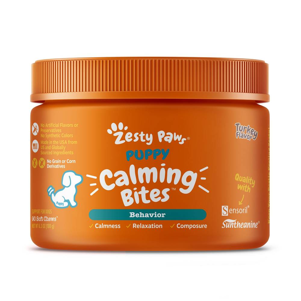 Zesty Paws Puppy Calming Bites, Turkey, (6.3 oz, 90 ct)