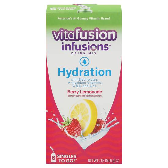 Vitafusion Infusions Hydration Berry Lemonade Drink Mix (2 oz)