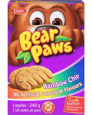 Bear paws biscuits - cookies (6 unités) (pépites arc-en-ciel)