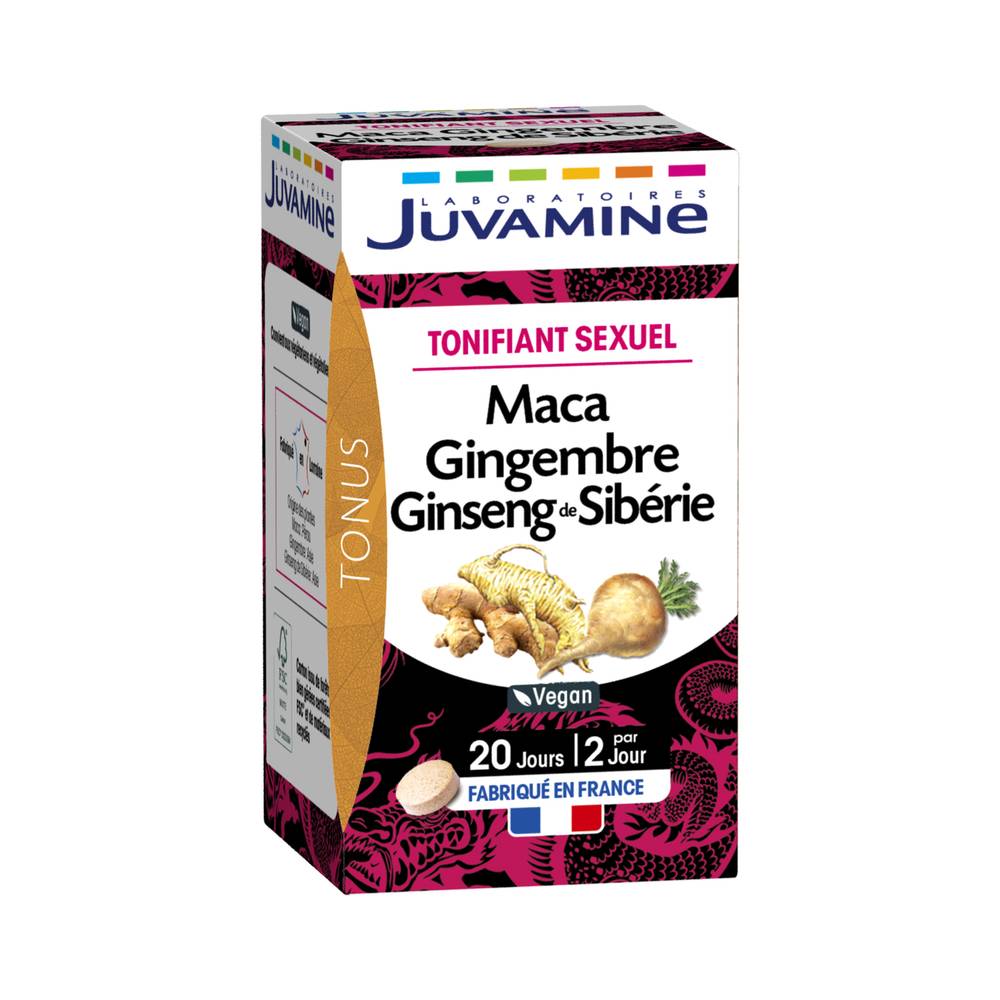 Juvamine - Maca gingembre ginseng de sibérie tonifiant sexuel (40 pièces)