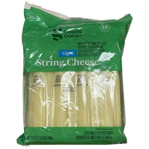 Good & Gather Light Low-Moisture Part-Skim Mozzarella Cheese Sticks (24 oz, 24 ct)