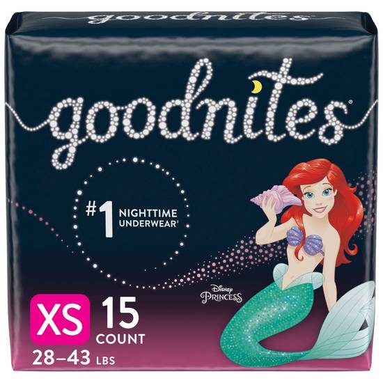 Goodnites Girls' Nighttime Bedwetting Underwear, XS (28-43 lb.), 15 CT