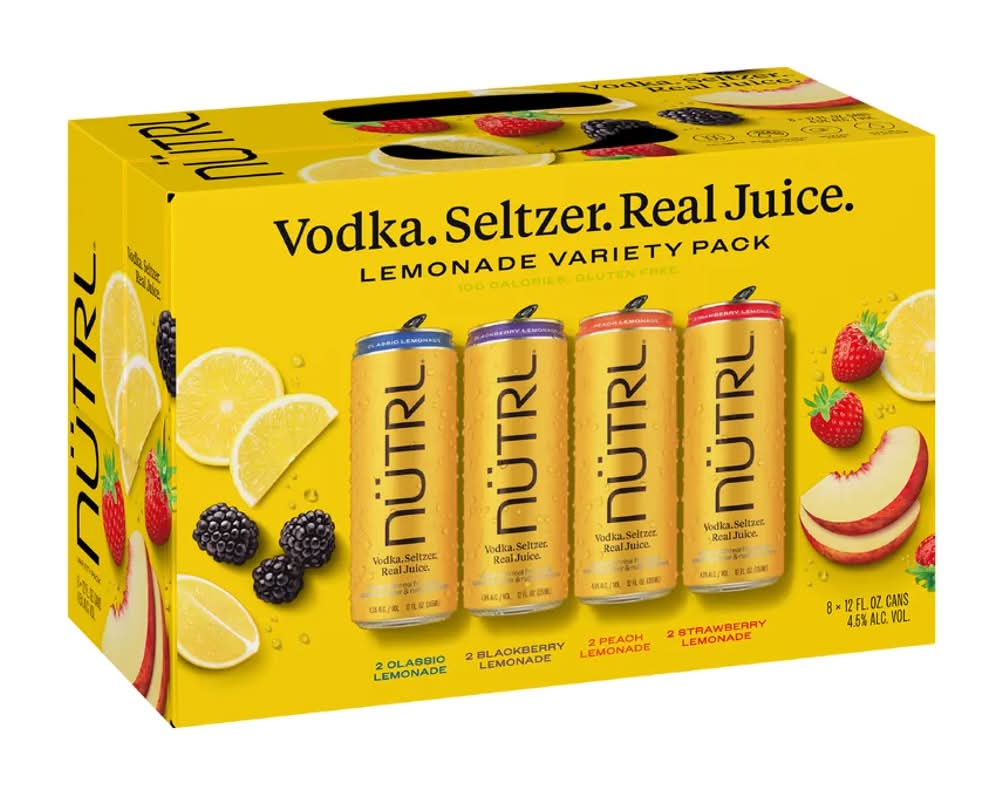 Nutrl Vodka Soda Lemonade Variety - 8 Pack