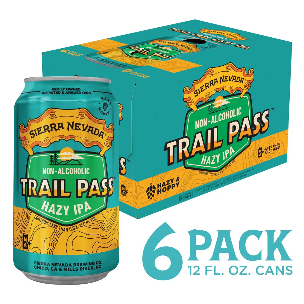 Sierra Nevada Trail Pass Non-Alcoholic Hazy Ipa Craft Beer (6 x 2 oz)
