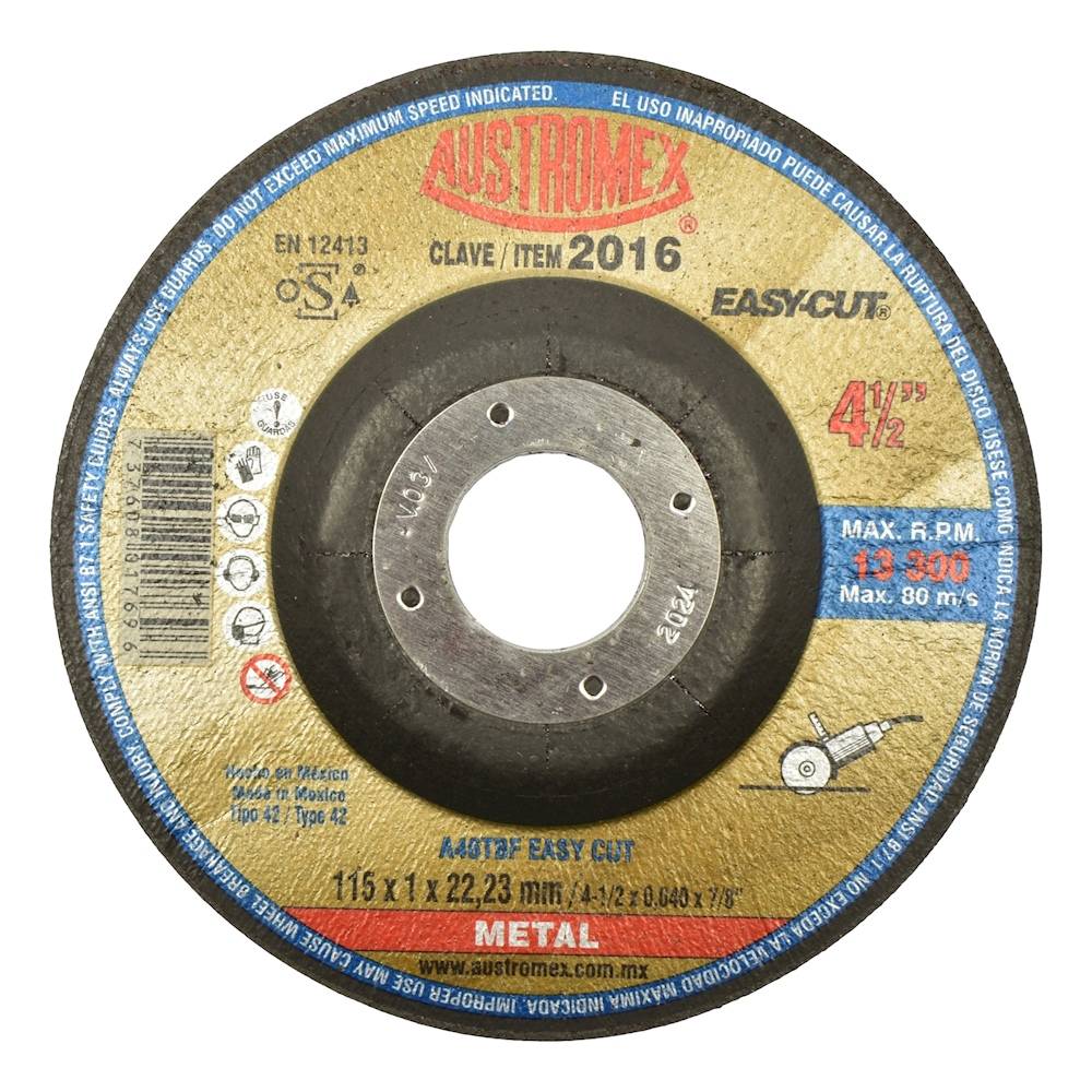 Austromex disco de corte para metal 4-1/2" (1 pieza)