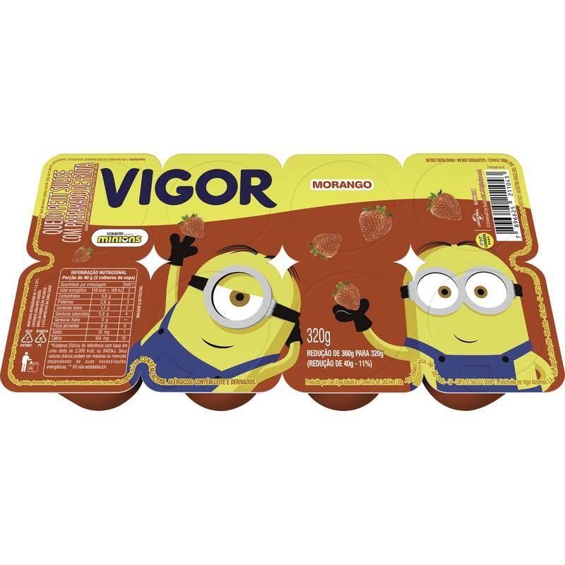 Vigor queijo petit suisse com preparado de fruta sabor morango minions (320 g)