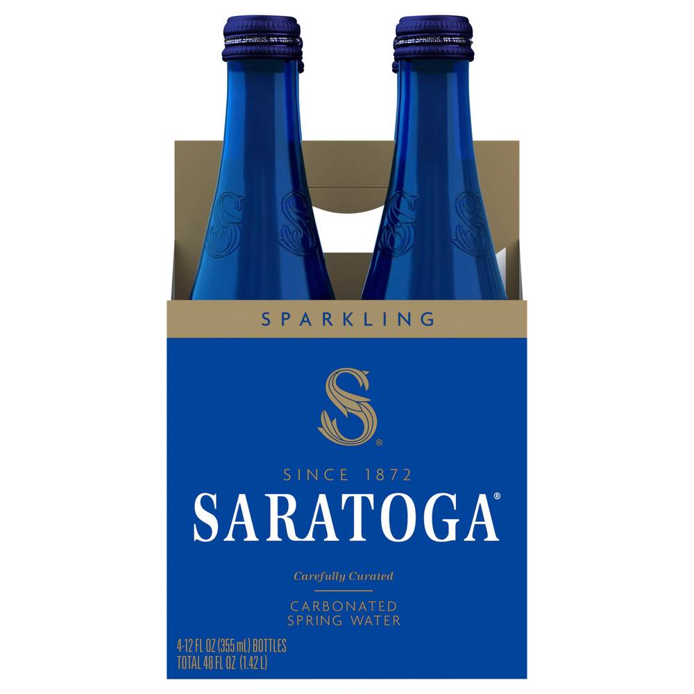 Saratoga Sparkling Carbonated Spring Water (4 x 12 fl oz)