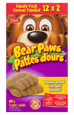 Bear paws biscuits tendres - soft cookies (12 pièces) (pain de banane)