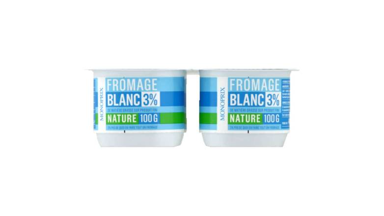 Monoprix - Fromage blanc 3% nature(4 pièces)