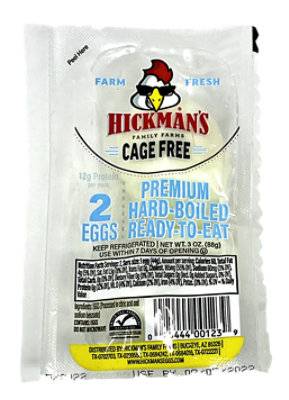 Hickmans Hard Cooked Peeled Cage Free Eggs 2Ct - 2 Ct