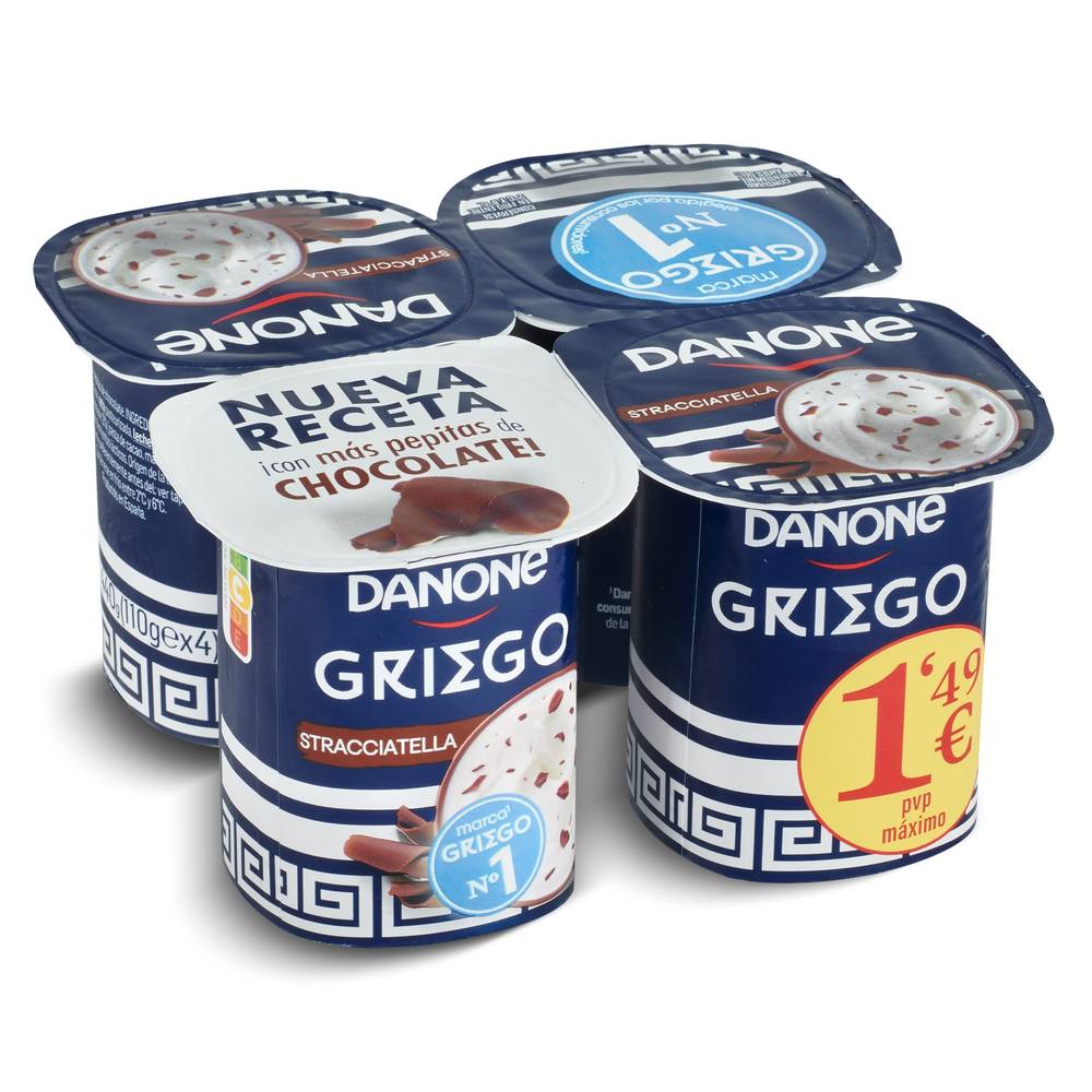 Yogur Griego Stracciatella Danone Vaso 4 X 110 G