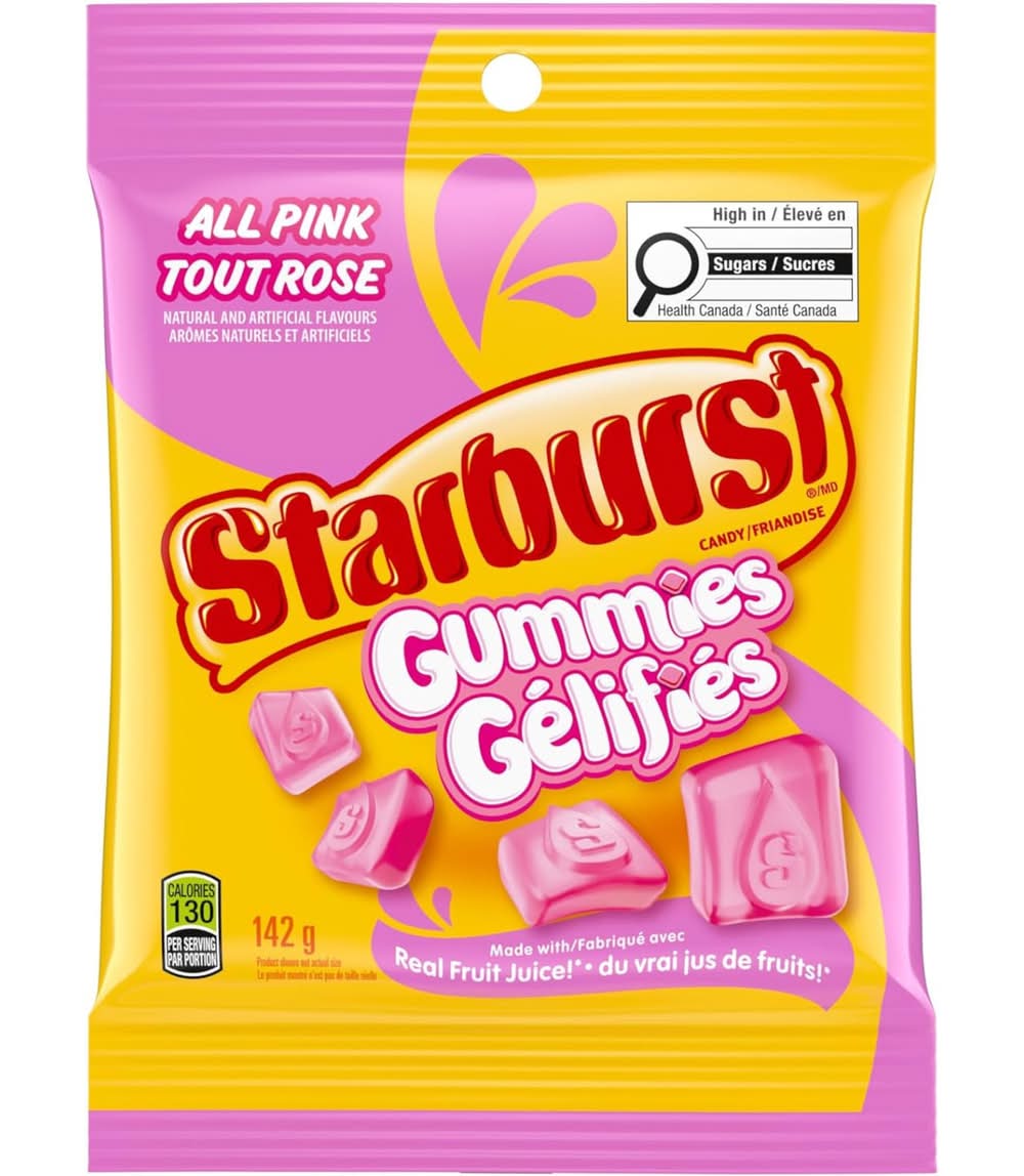Starburst All Pink Tout Rose Candy Gummies, Strawberry (142 g)