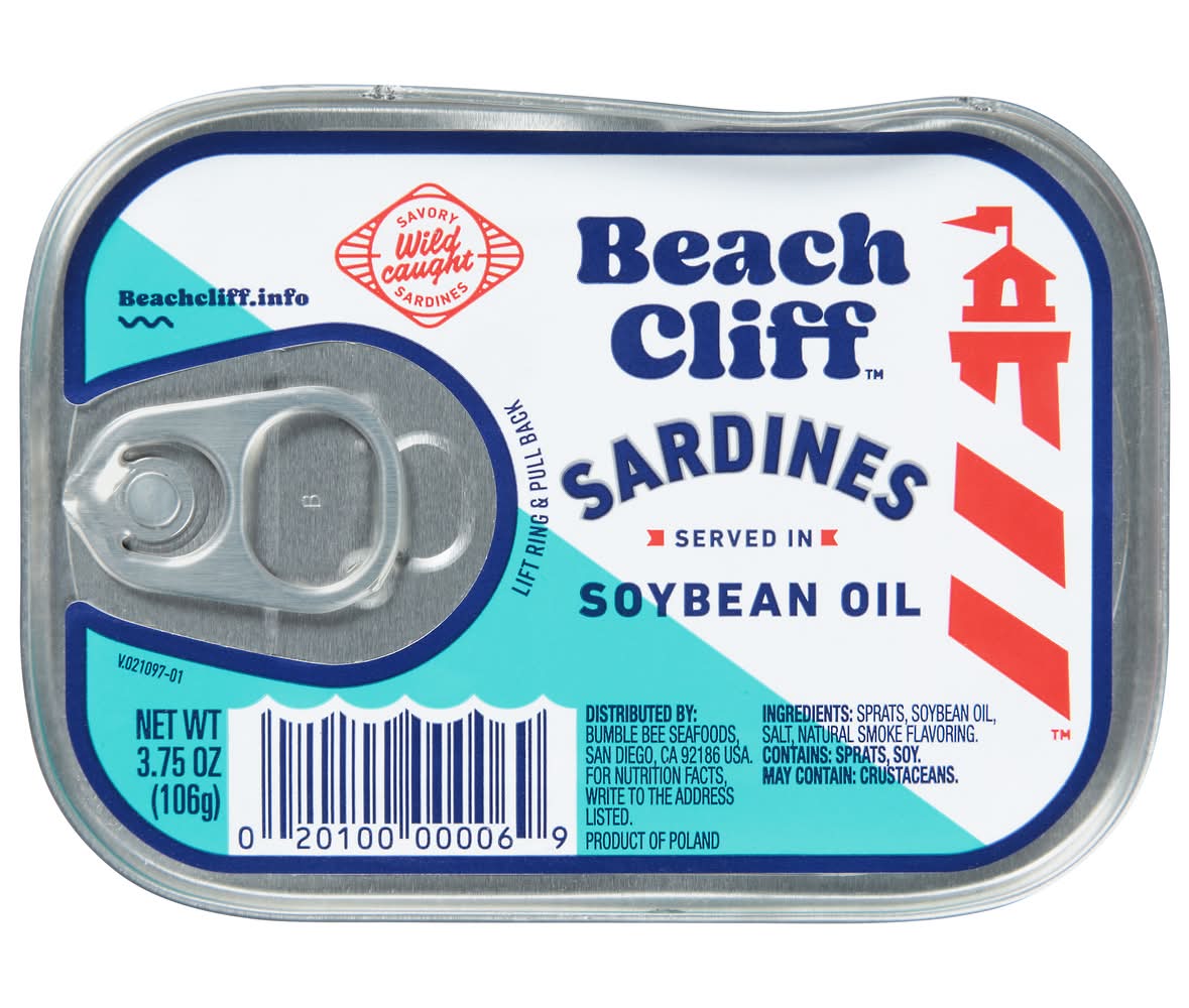 Beach Cliff Wild Caught Savory Sardines, Soybean Oil (3.75 oz)