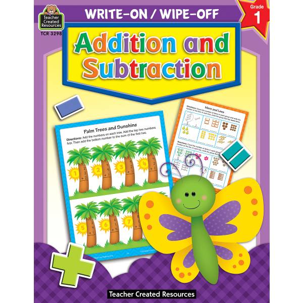 Teacher Created Resources Write-On/Wipe-Off Book, Addition And Subtraction, Grade 1