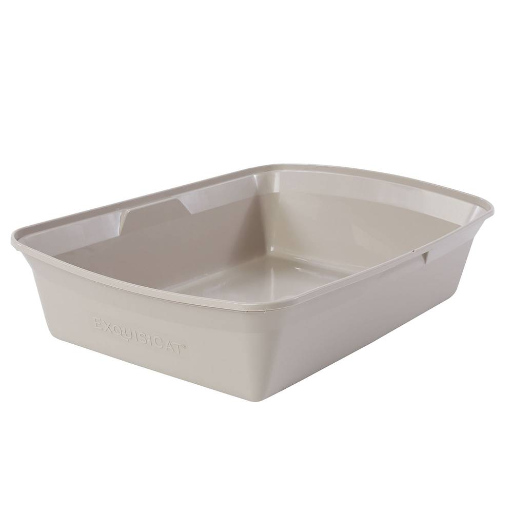 ExquisiCat Open Litter Pan For Cat, X- Large, Tan