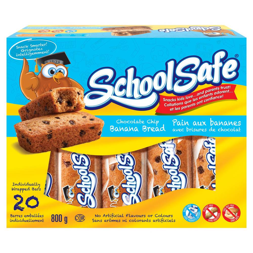 School Safe Banana Chocolate Chip Muffin Bars, 20 × 40 G