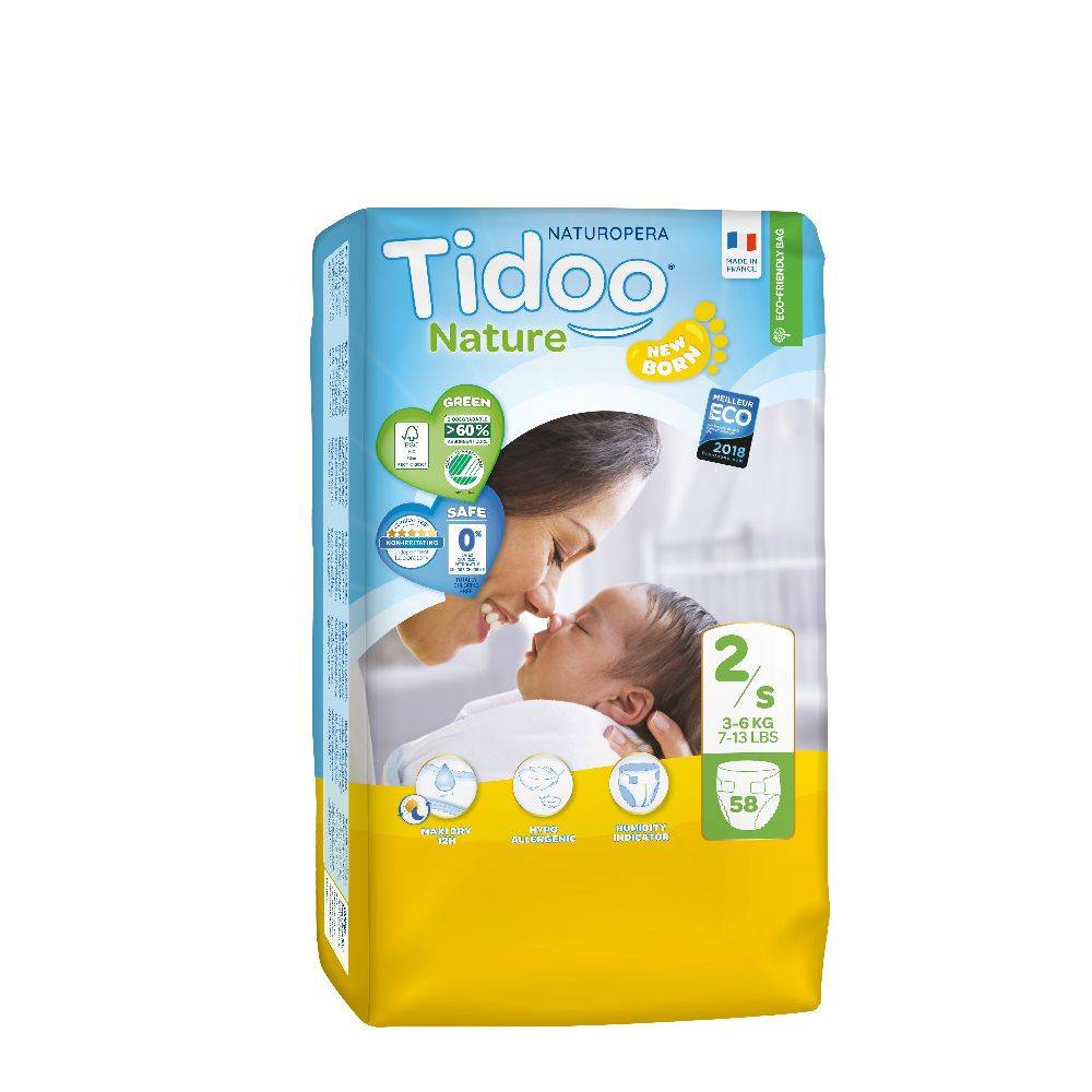 Couches tidoo 2 mini 3/6kg x58  - TIDOO - FCS